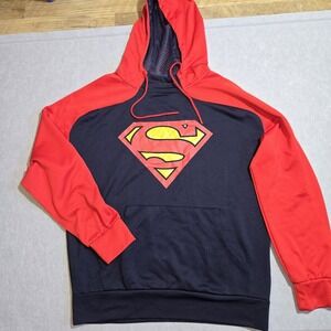 Superman Dc Comics Mens Size M Pullover Hoodie red & blue Pocket
